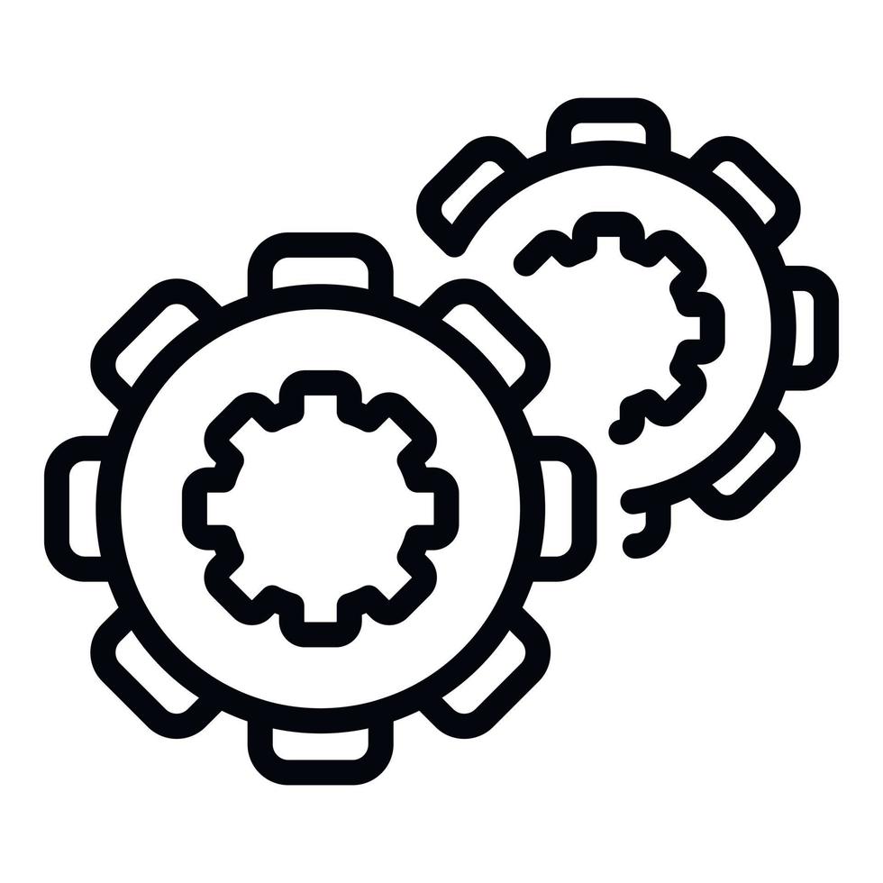 Gear wheel startup icon, outline style vector