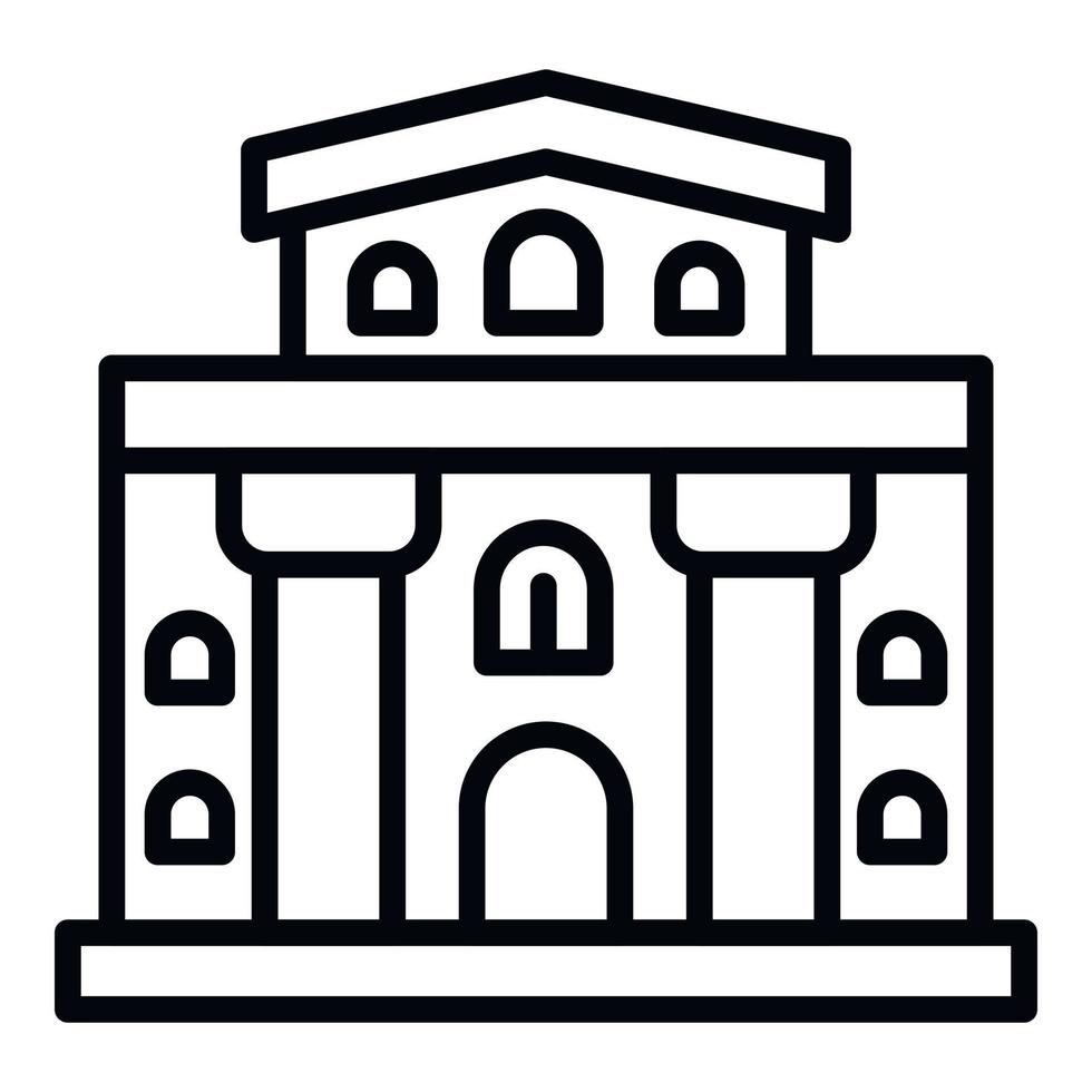 Architectural building icon, outline style vector