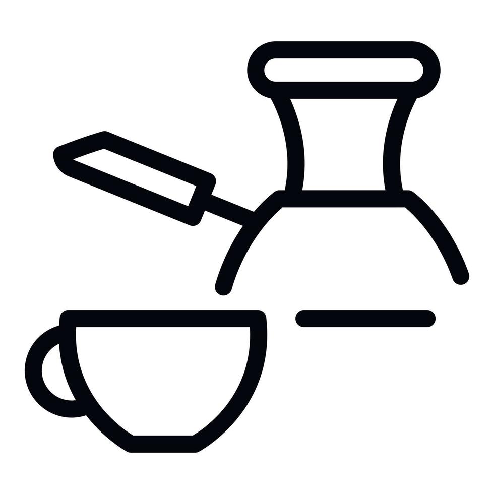 Hot coffee turkish cup icon, outline style vector