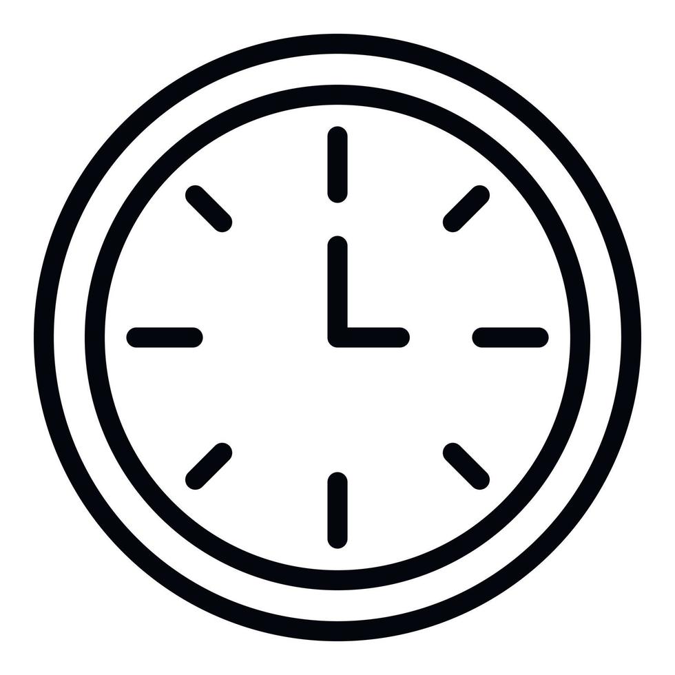 Wall clock icon, outline style vector