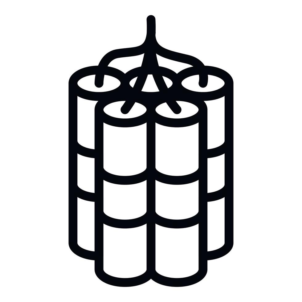 Dynamite icon, outline style vector
