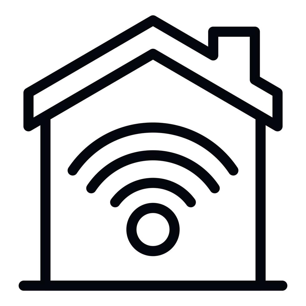 Modern smart home icon, outline style vector