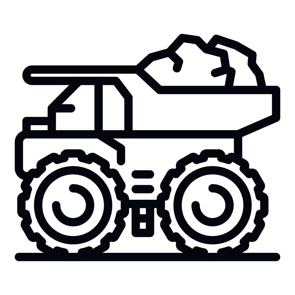 Coal dump truck icon, outline style vector