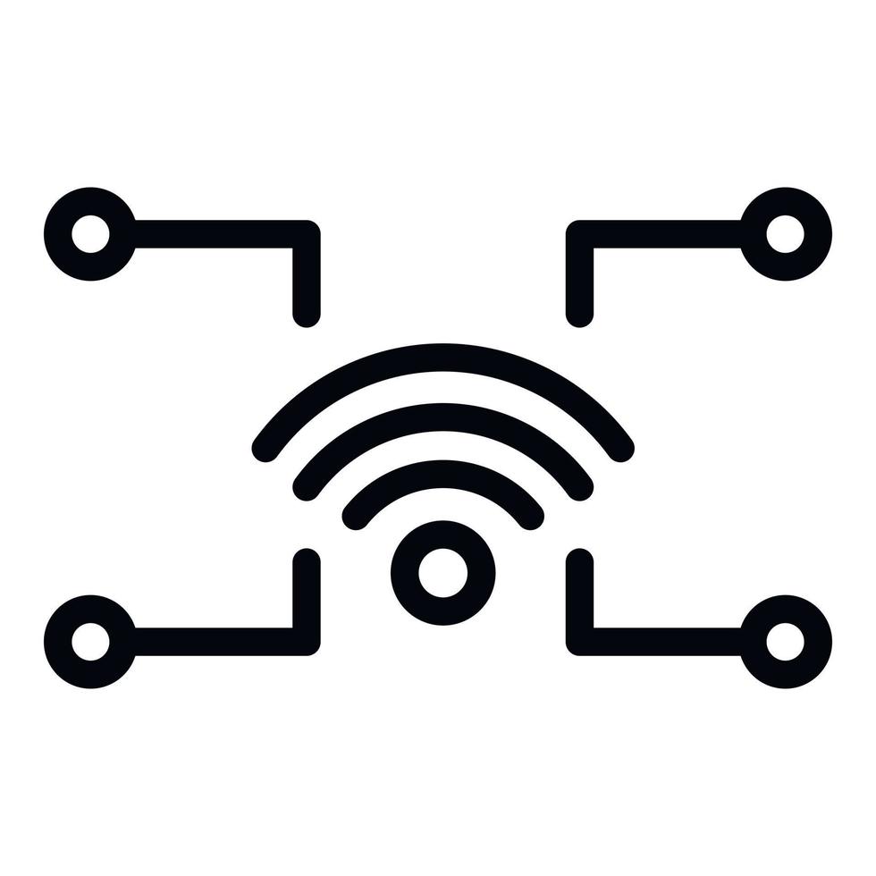 Wifi smart home communication icon, outline style vector