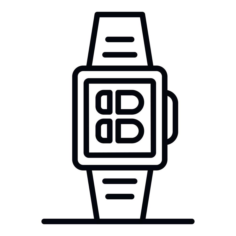 Smart watch interface icon, outline style vector