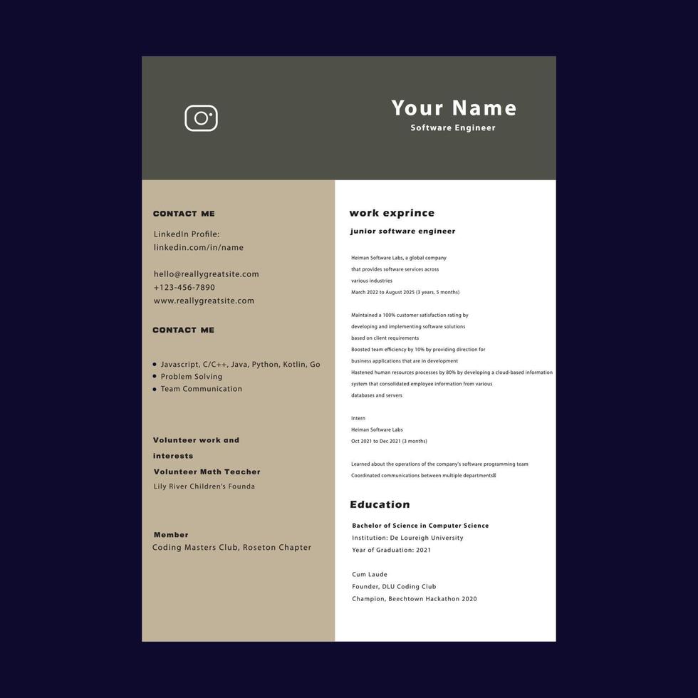 job resume creative design 2023 vector