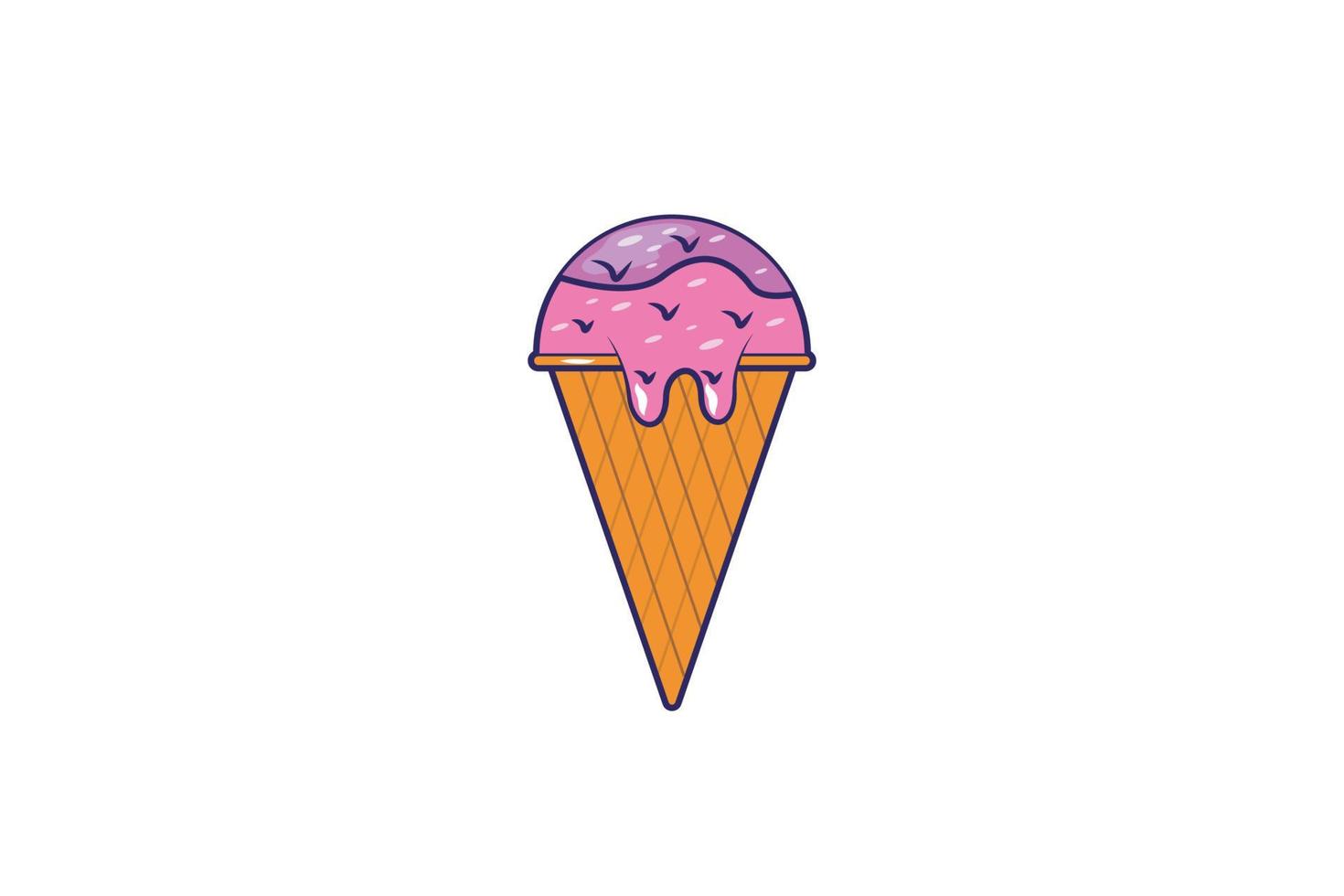 diseño de icono colorido de helado 2023 vector