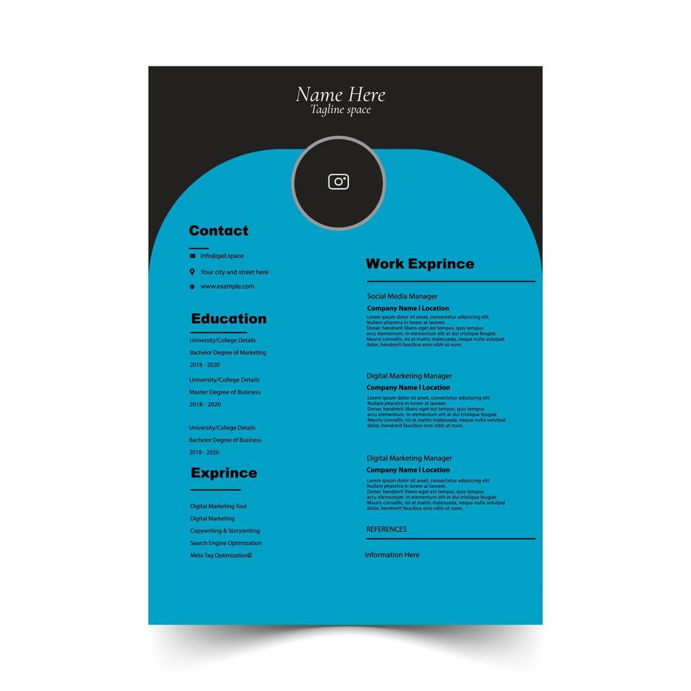 creative cv design and new collection vector