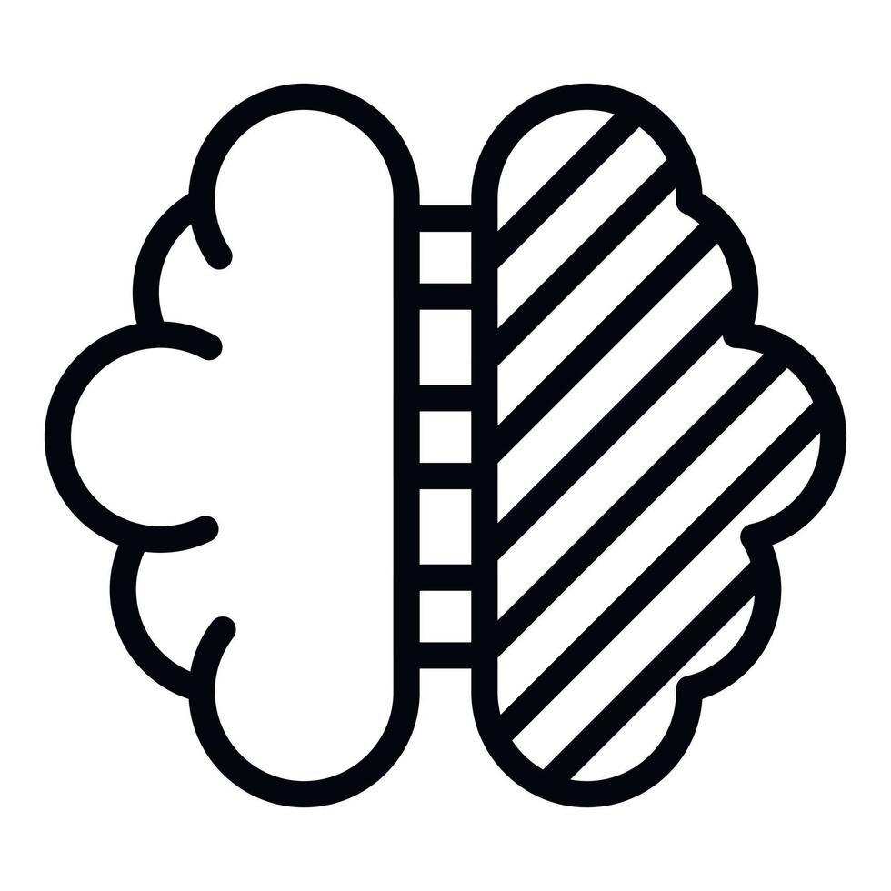 Bipolar brain icon, outline style vector