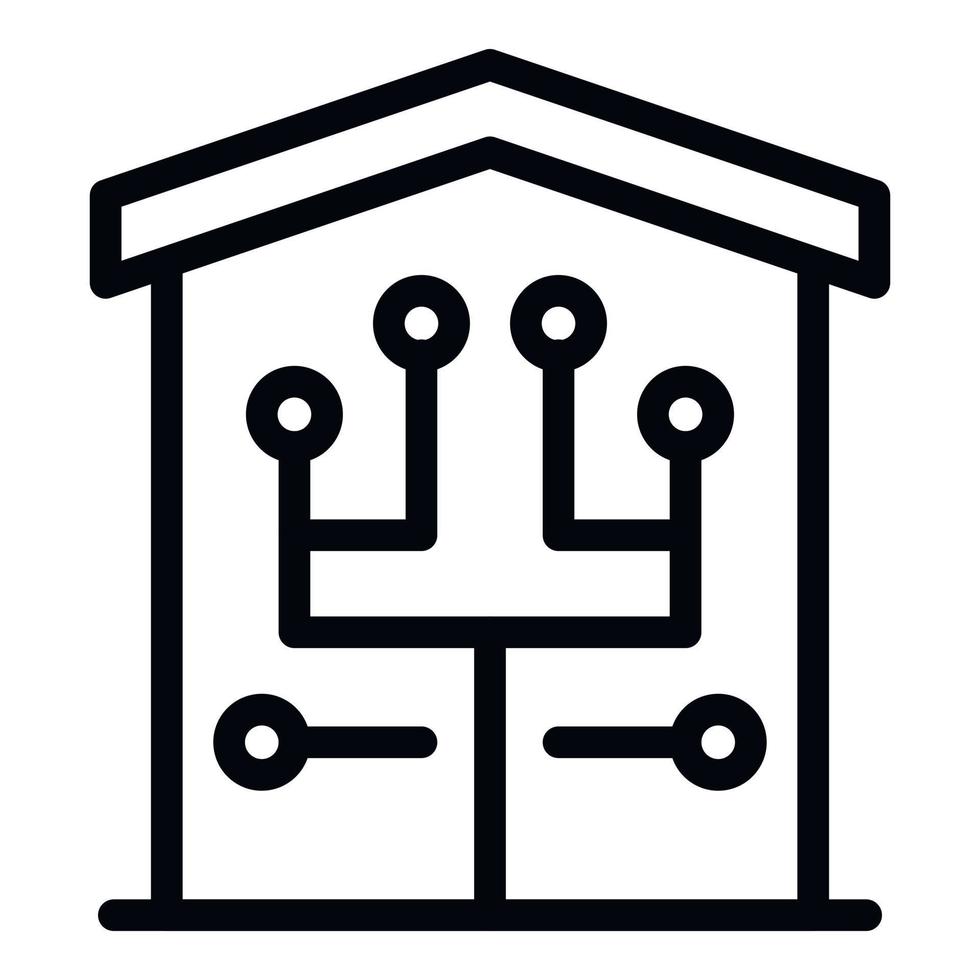 Intelligent home icon, outline style vector