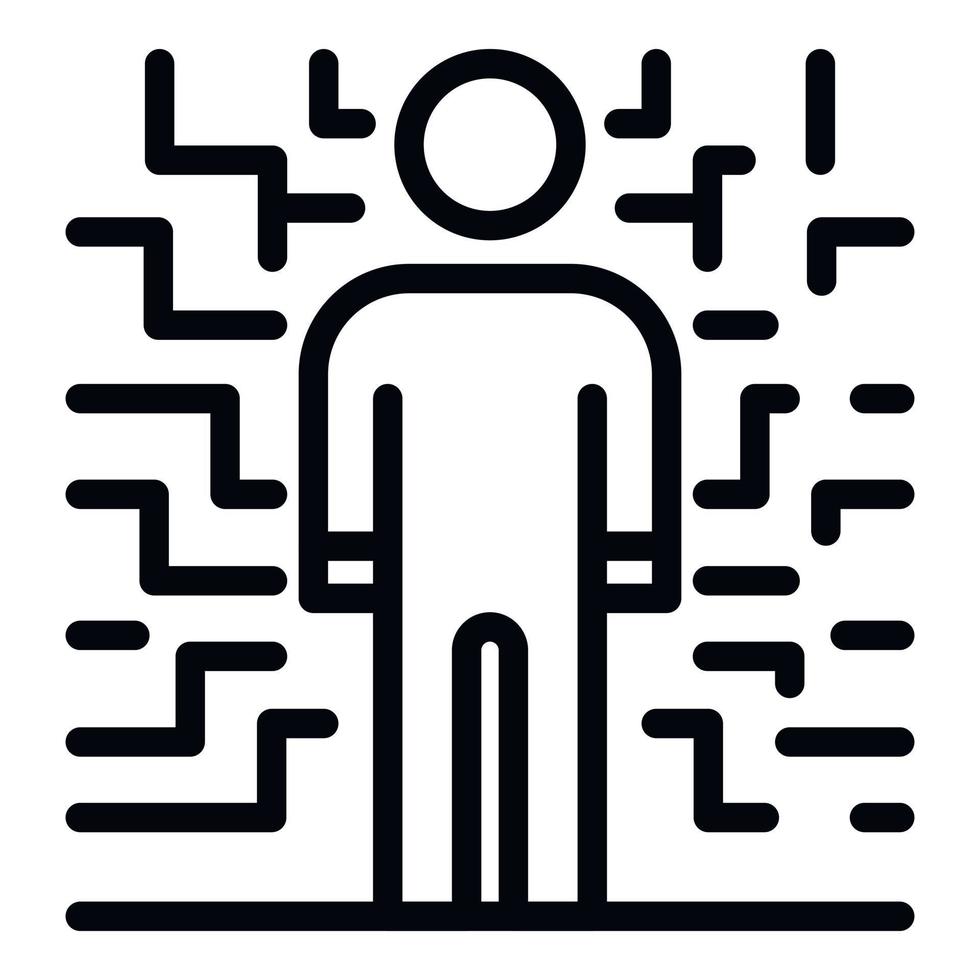 Man bipolar disorder icon, outline style vector