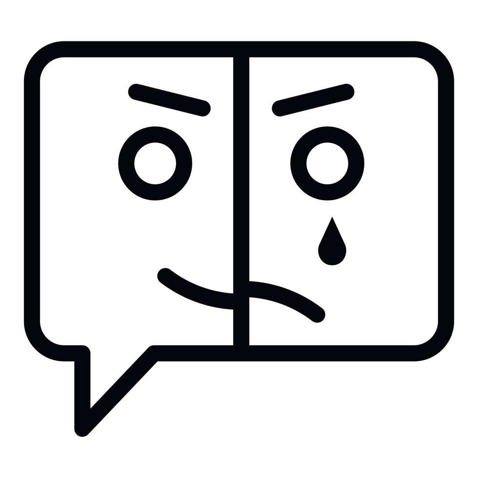 Mental disease chat icon, outline style vector