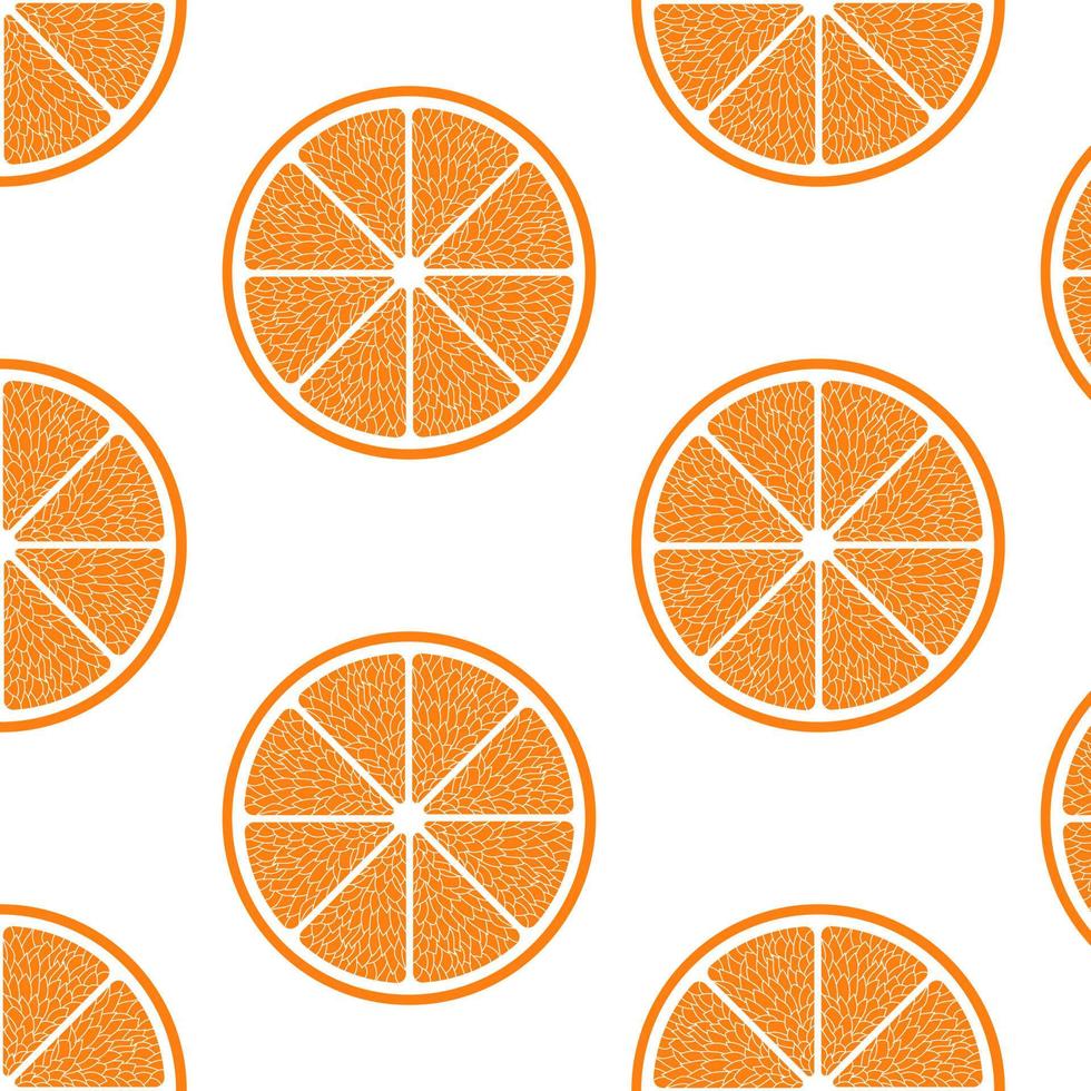 patrón de vector transparente de naranjas sobre fondo blanco. para envolver papel, fondos, pancartas, telas, cubiertas