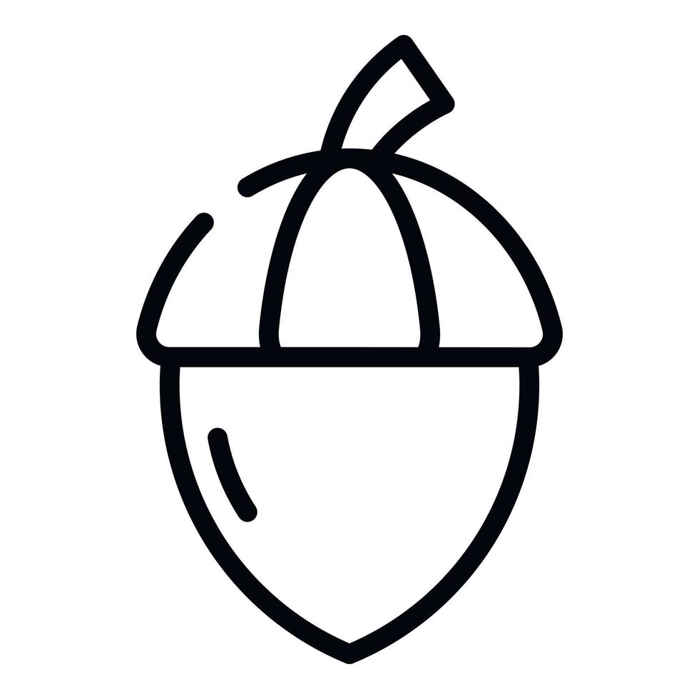 Acorn nut icon, outline style vector