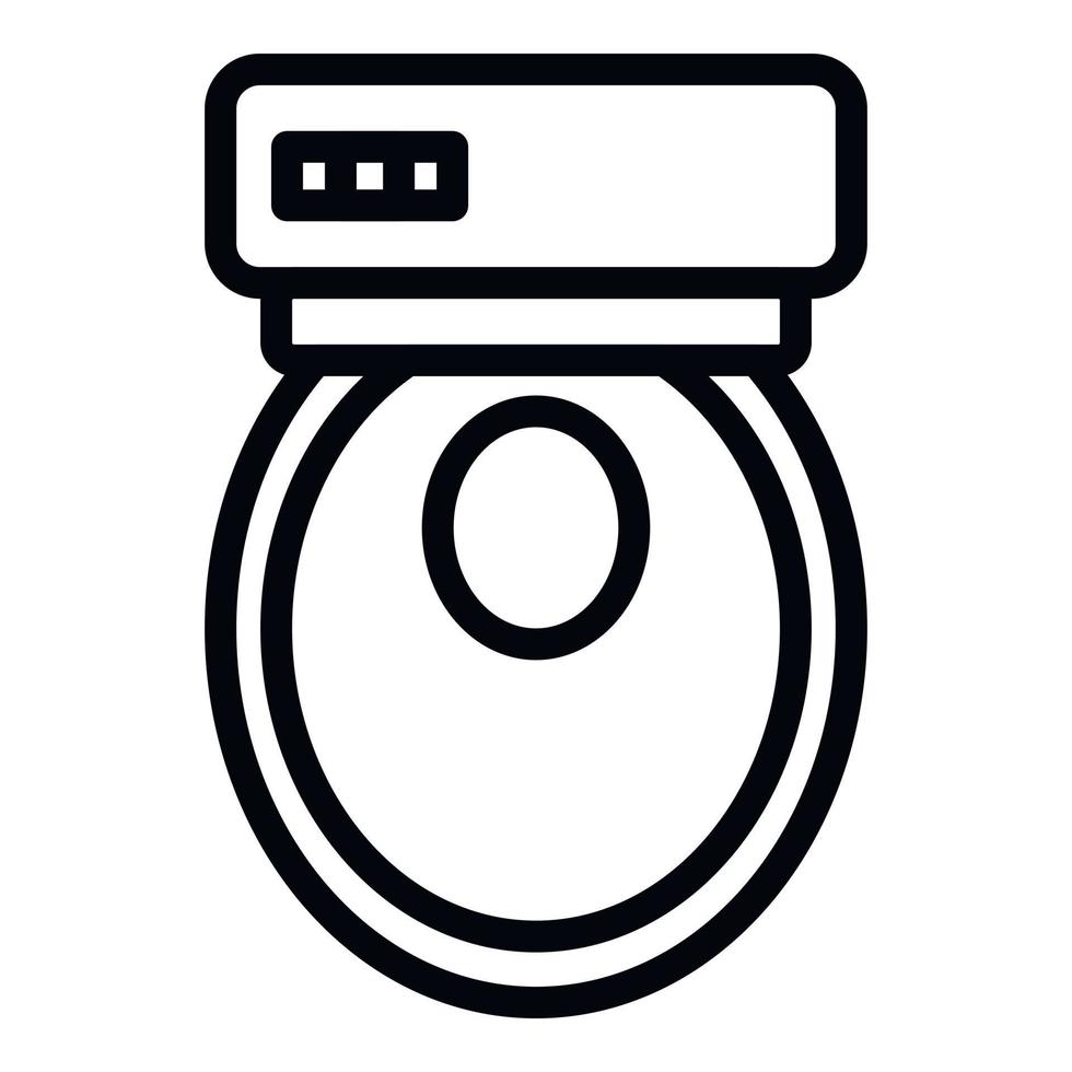 Top view toilet icon, outline style vector