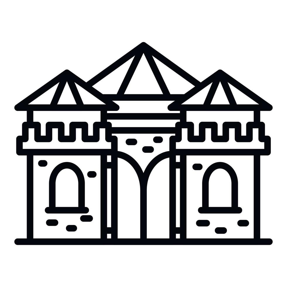 Castle excursion icon, outline style vector