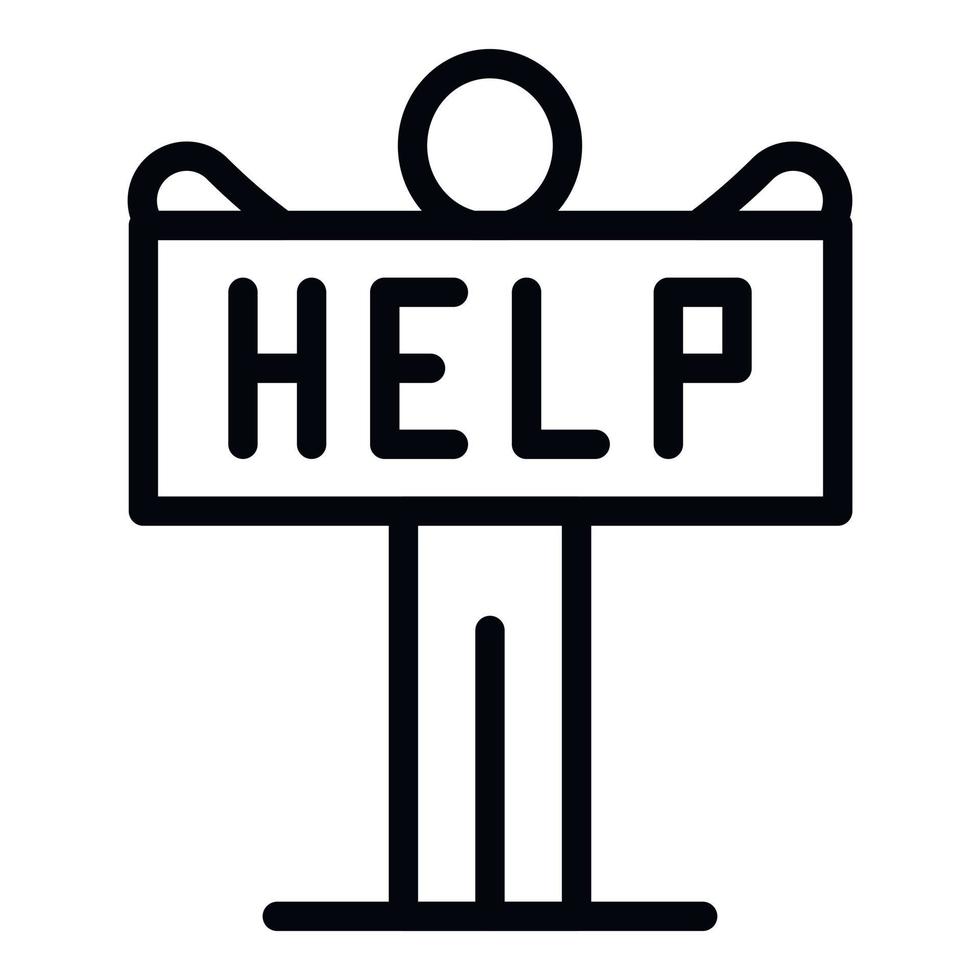 Man need help icon, outline style vector