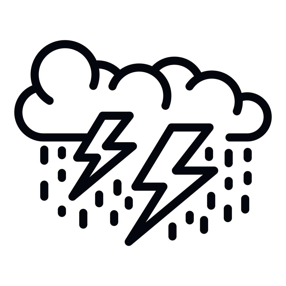 Storm cloud icon, outline style vector