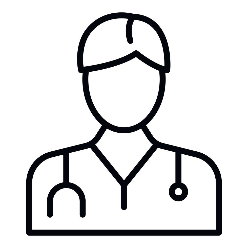 Doctor icon, outline style vector