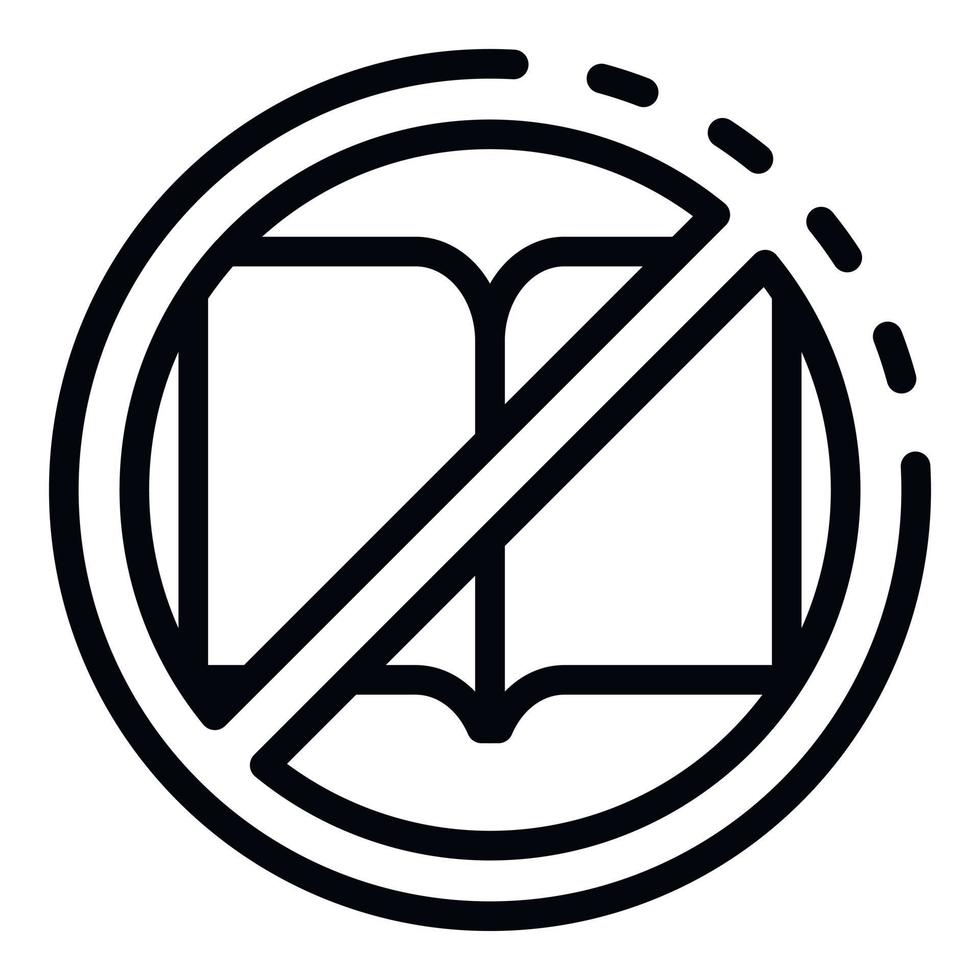 No book reading icon, outline style vector