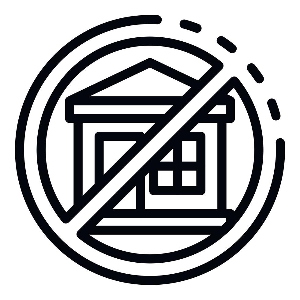 No home icon, outline style vector