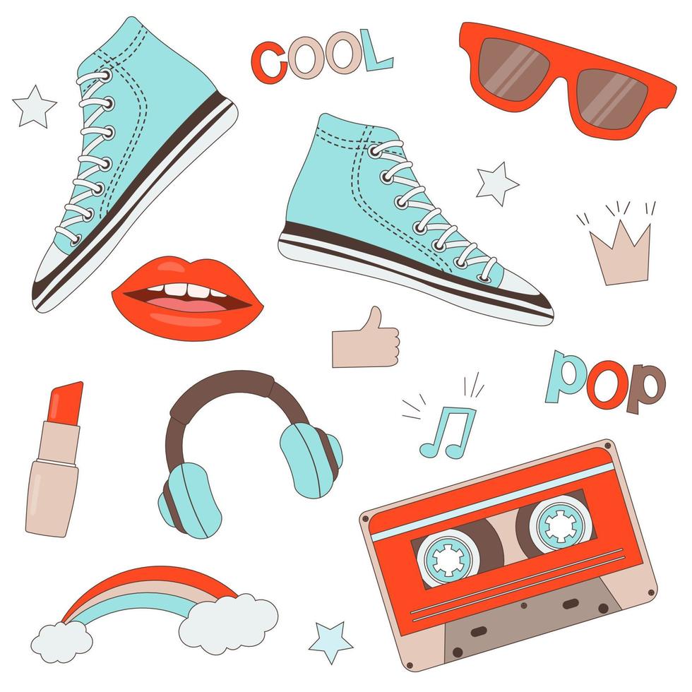 retro set back to 90s vector