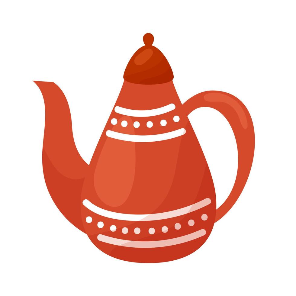 red tea pot vector