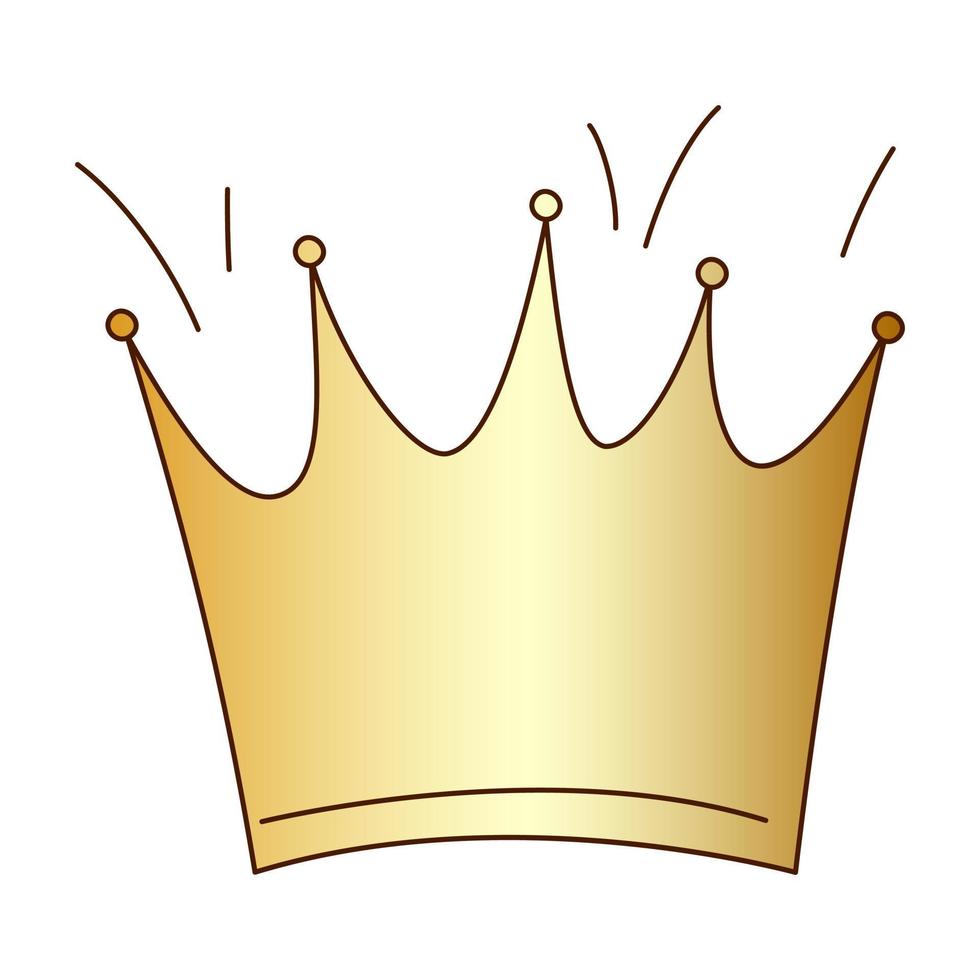 doodle golden crown vector