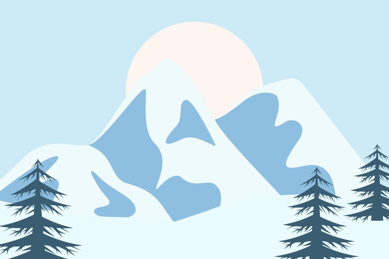 paisaje invernal con montañas vector