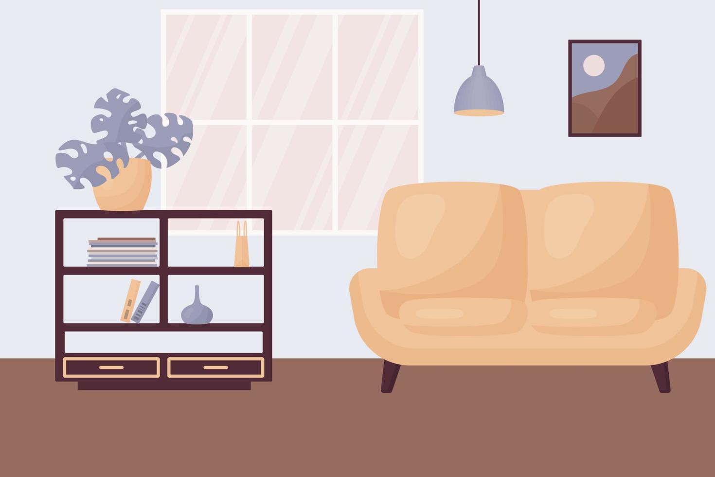 living room interior vector