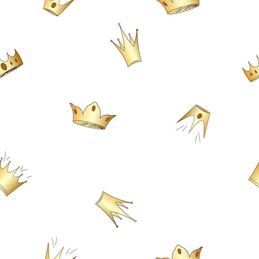 pattern with golden crowns vector