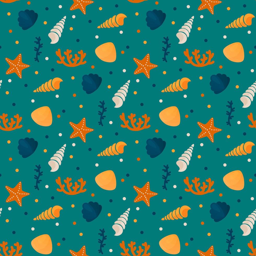 colorful seashell pattern vector