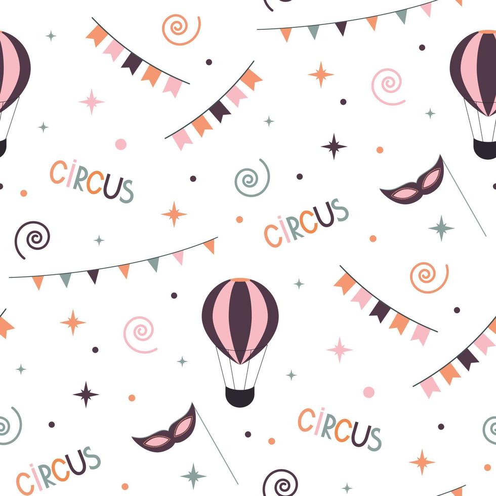 circus seamless pattern vector