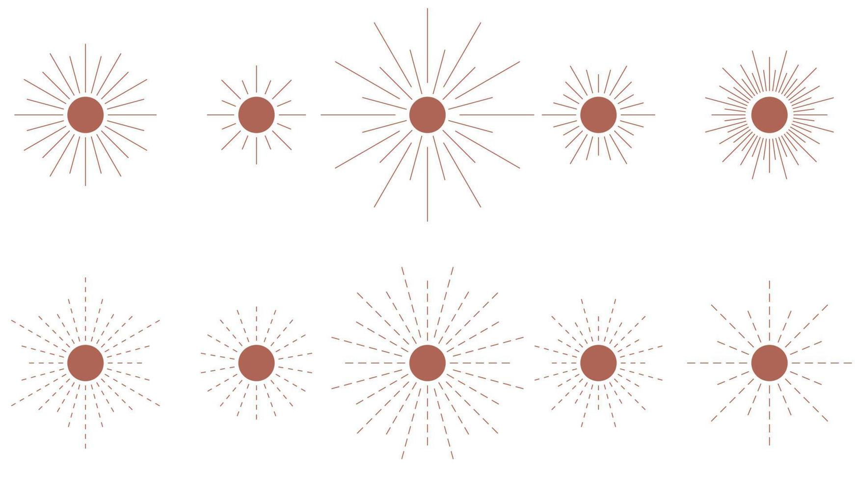 set of sun icons vector