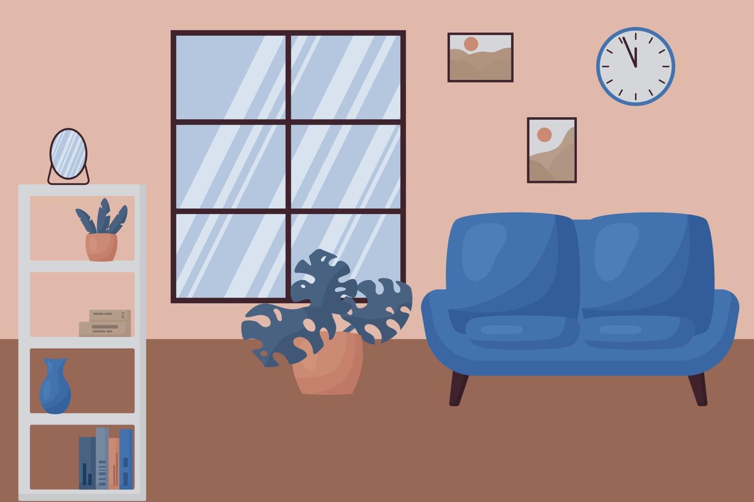 living room interior vector