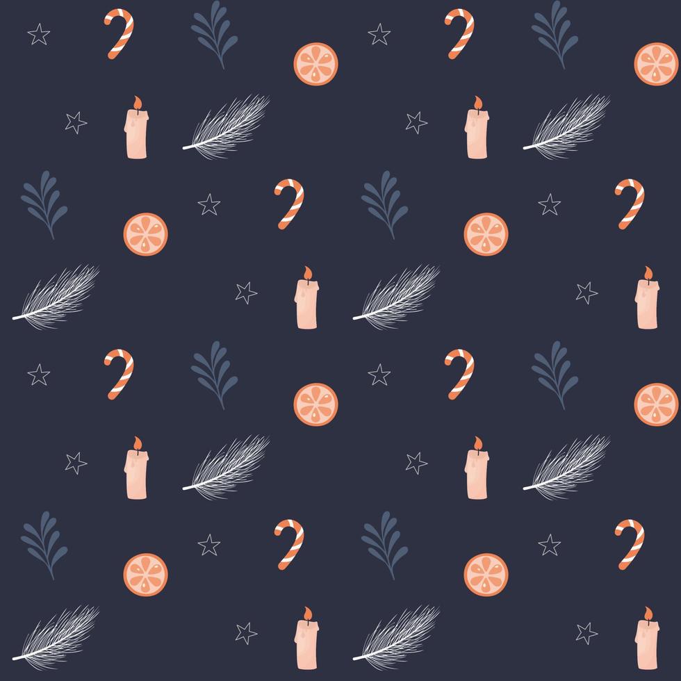 pine branches and candles vector