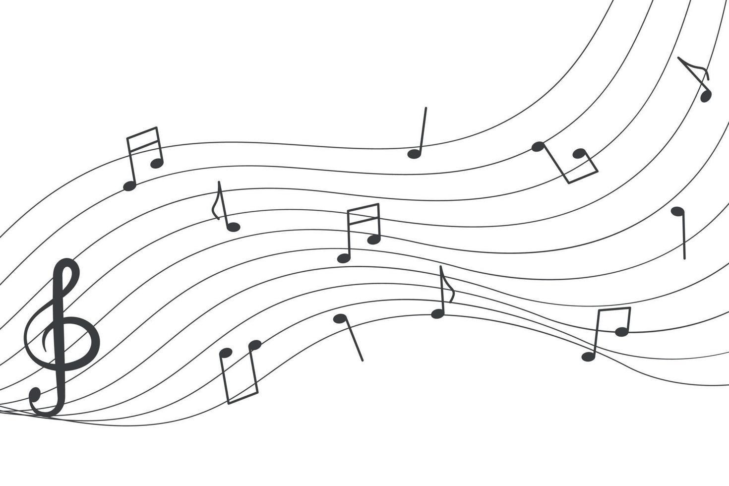 notas musicales con clave vector