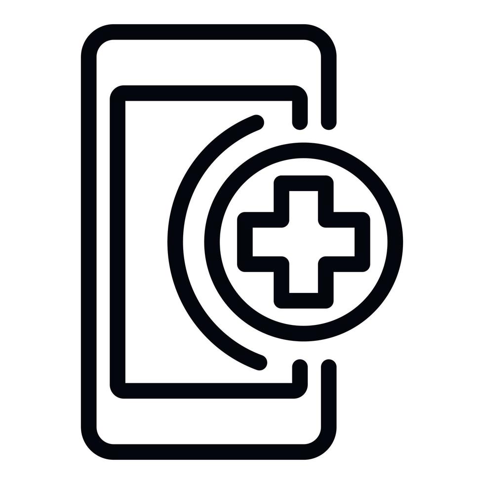 First help smartphone icon, outline style vector