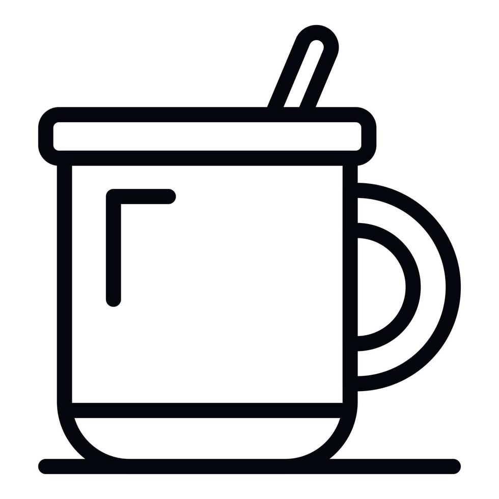 icono de taza de plástico, estilo de esquema vector