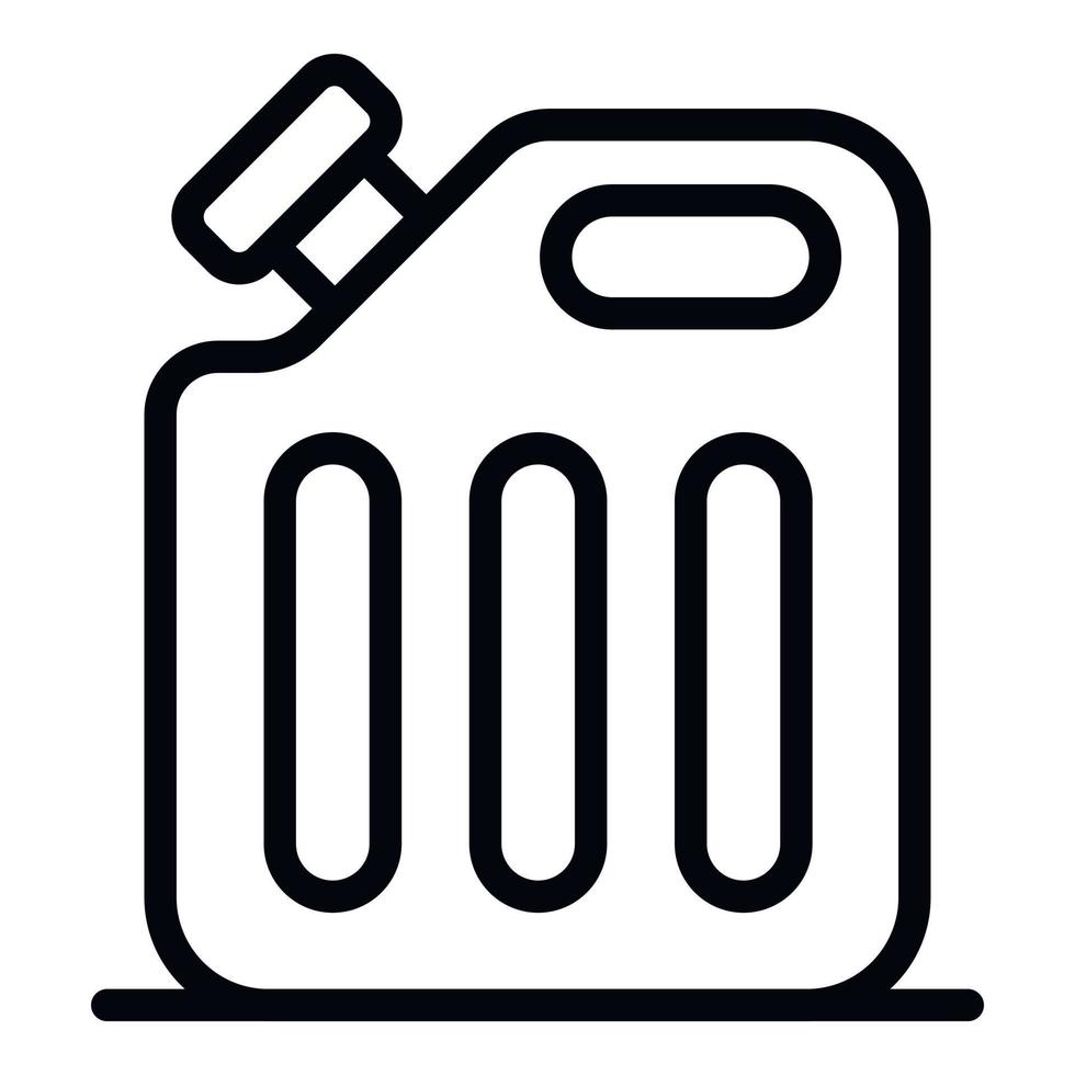 Plastic fuel canister icon, outline style vector