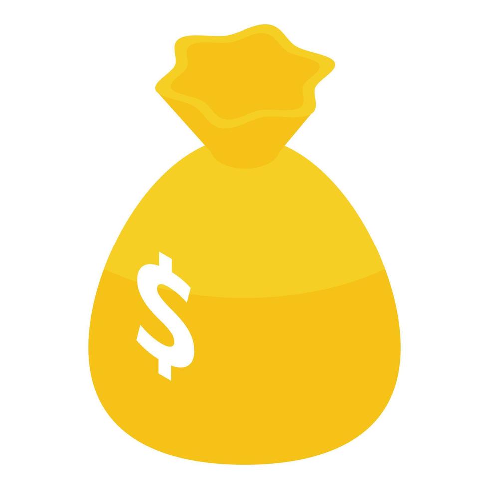 Money bag icon, isometric style vector