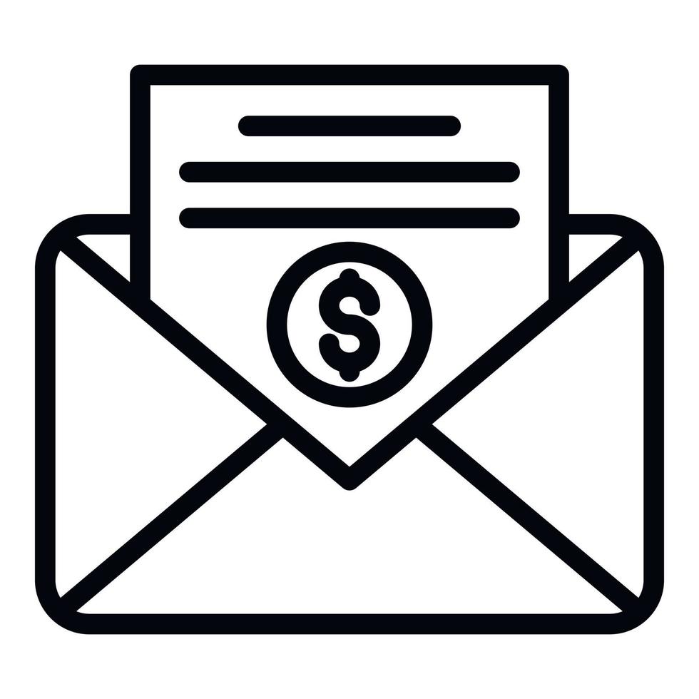 Mail tax letter icon, outline style vector