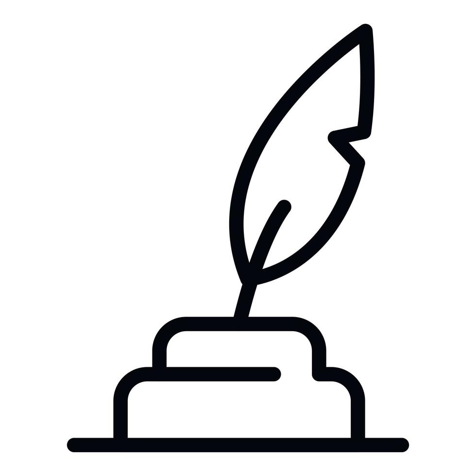 Judge pen icon, outline style vector