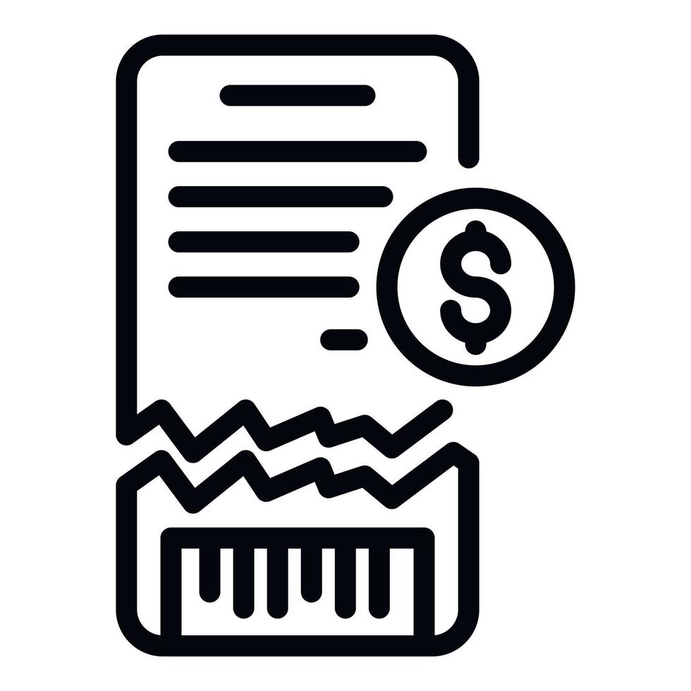 Torn check icon, outline style vector