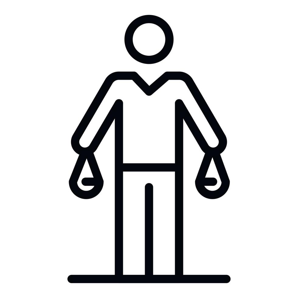 Man with two bags of money icon, outline style vector