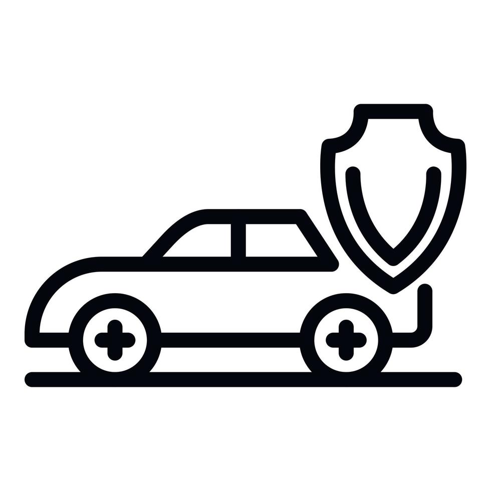 icono de coche de policía, estilo de esquema vector