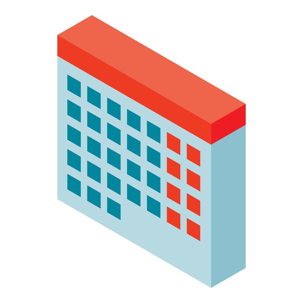 Calendar icon, isometric style vector