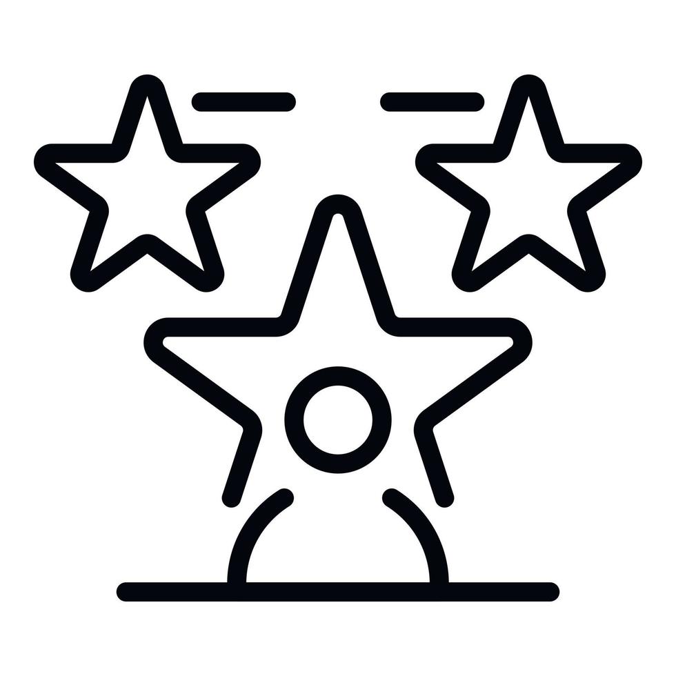 Silhouette of man and stars icon, outline style vector