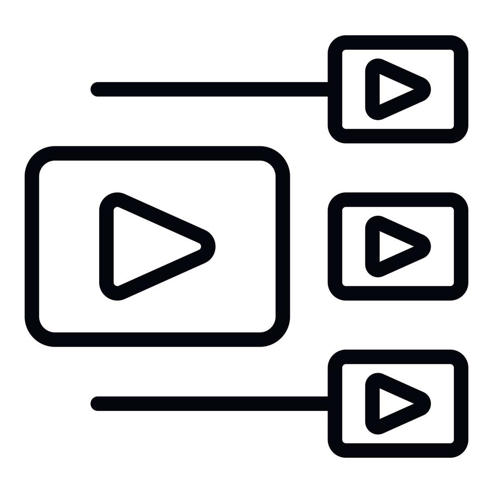 Media site interface icon, outline style vector