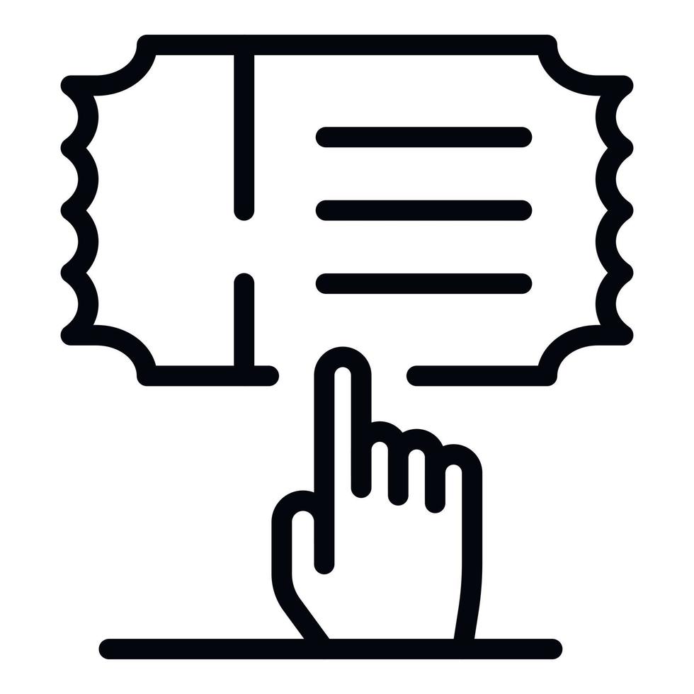 Ticket check icon, outline style vector